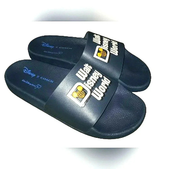 New Coach X Disney 50th Anniversary Walt Disney World Graphic Slides Unisex - Picture 3 of 6